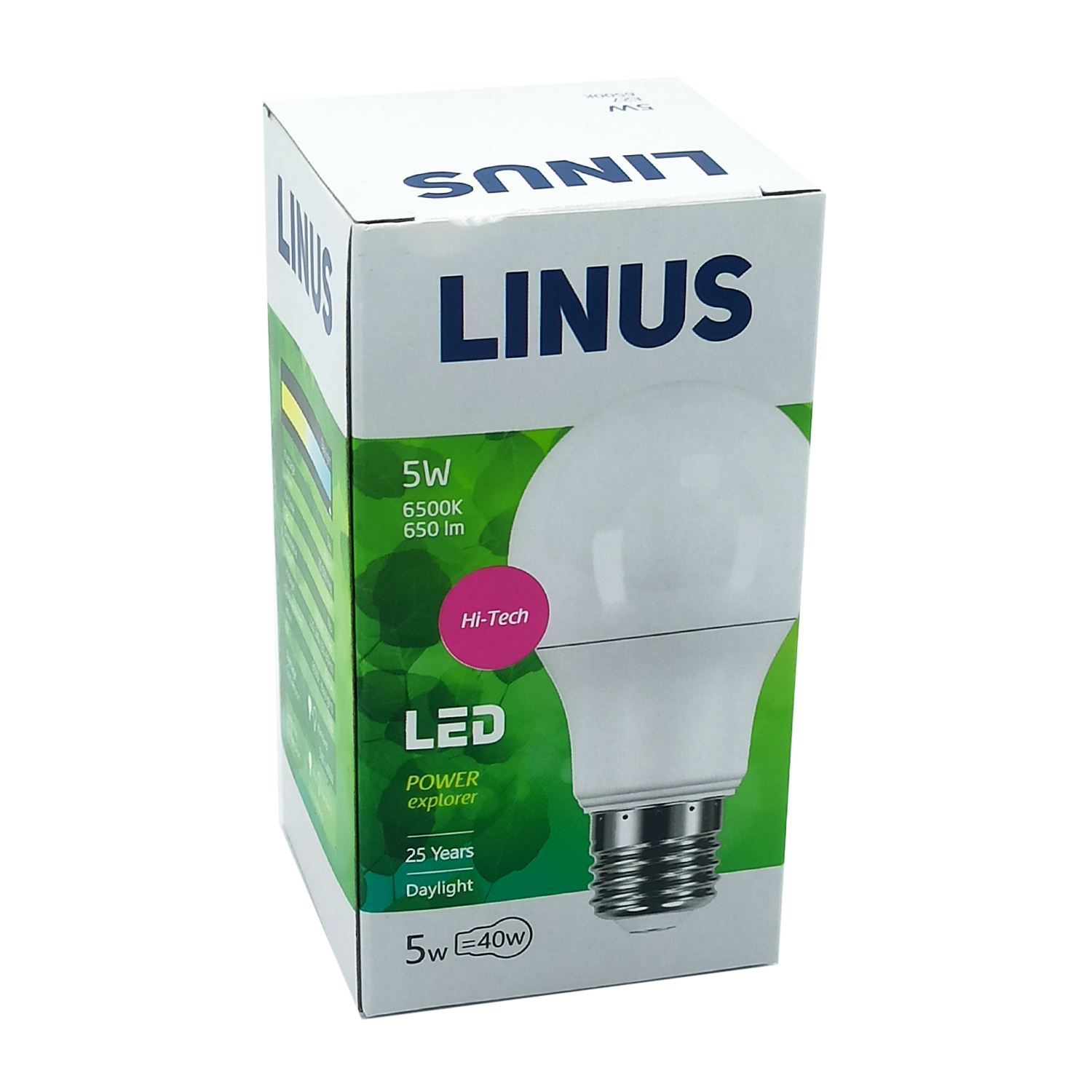 ნათურა სტანდარტული LINUS Lin7-7754 LED 5W E27 6500K — ნათურა და ვაზნა